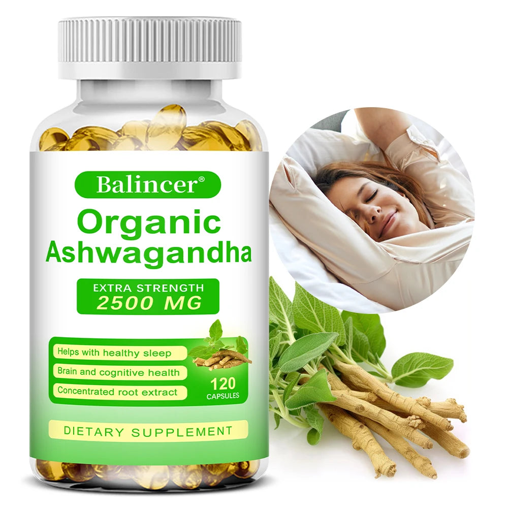 Ashwagandha Supplement- Supports Brain and Memory, Improves Focus, Stamina, Improves Mood and Sleep - 120 Capsules